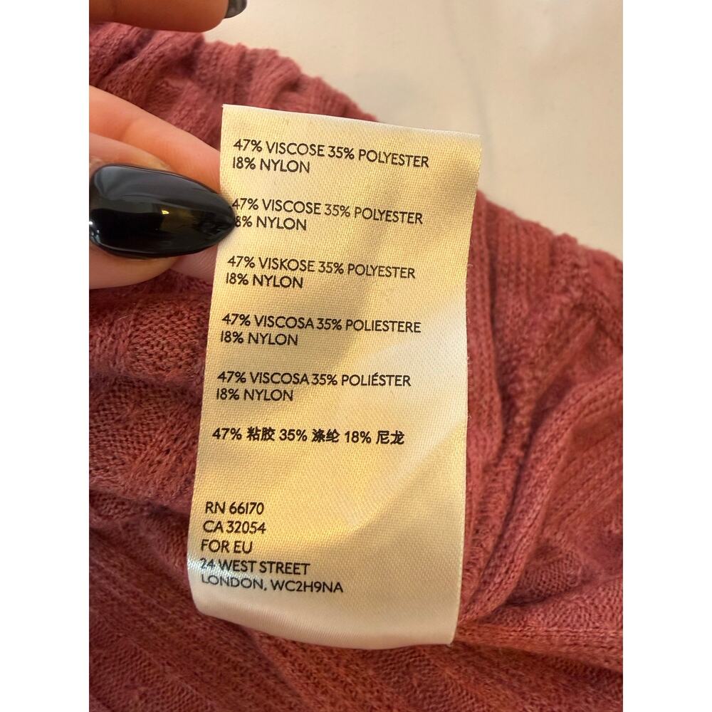 Mauve Wrap Sweater Rose Pink Waffle Knit Thermal Long Sleeve Anthropologie Small - Picture 8 of 8